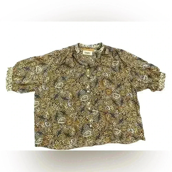 CHUFY KISSA SILK BLOUSE in Swia Brown Size Small - Picture 3 of 14